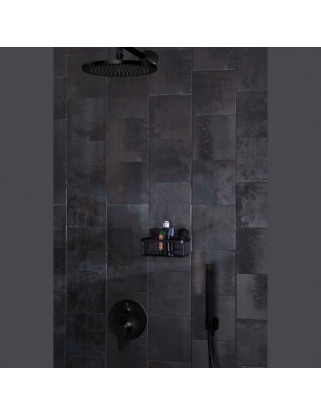 Panier Etagère d'Angle de Douche Auto-Adhésif - Noir