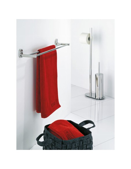 Porte Serviette Mural Double - Lucido - Inox Brillant - 60 cm ou 75 cm