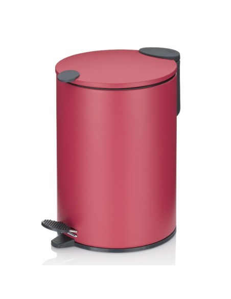 Poubelle rouge pastel silent Close