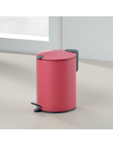 Poubelle Salle de Bain - Mats - 3L Rouge pastel