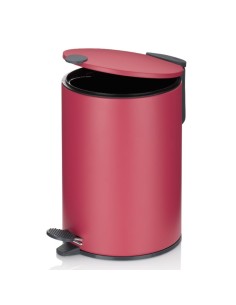 Poubelle rouge pastel silent Close 2