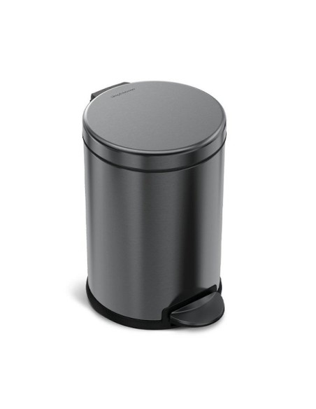 Poubelle Salle de Bain - Anti Traces 4.5L - Inox Noir