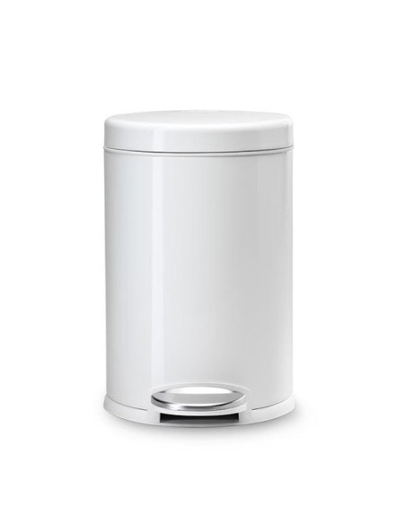 Poubelle Salle de Bain - Anti Traces 4.5L - Inox Blanc