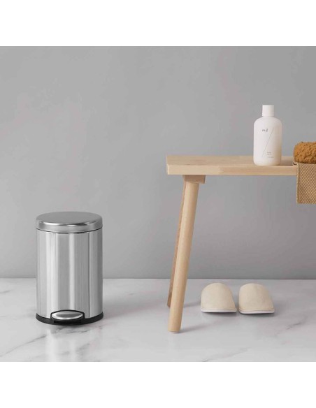 Poubelle Salle de Bain - Anti Traces 4.5L - Inox brossé