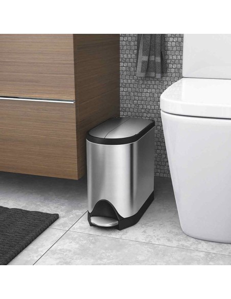 Poubelle Papillon - 10L - Inox Mat