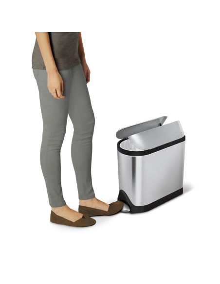 Poubelle Papillon - 10L - Inox Mat