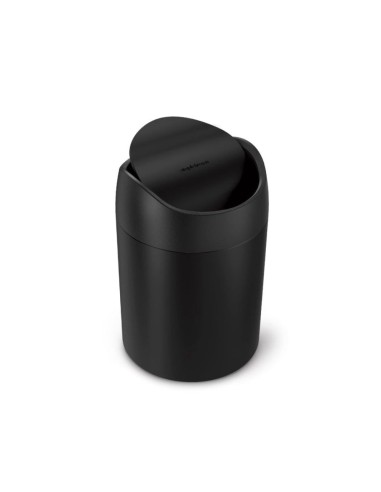Mini Poubelle - 1.5L - Acier Inoxydable Noir -...
