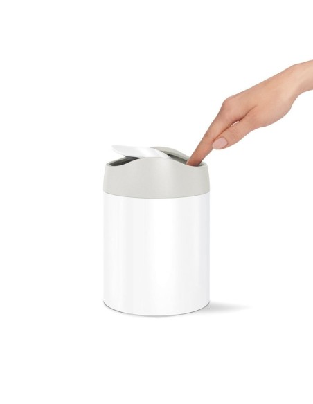 Mini Poubelle - 1.5L - Acier Blanc - CW2079