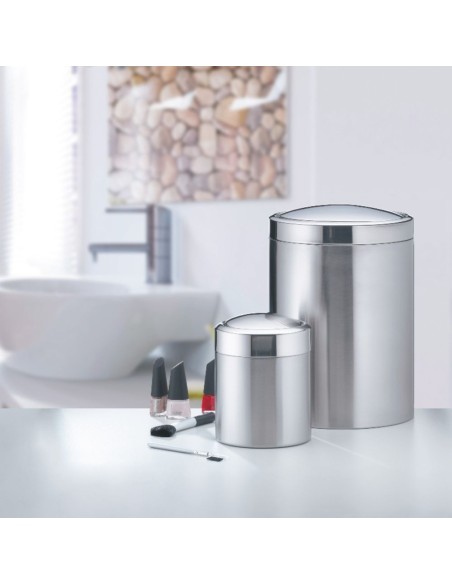 Poubelle à Couvercle Basculant - Ari - 7L - Inox Brossé