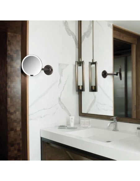 Miroir Mural Grossissant X5 - Lumineux - Rechargeable - Bronze ST3020