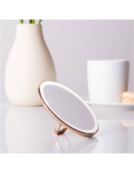 Miroir grossissant X10 - Lumineux - Compact - Or Rose ST3046