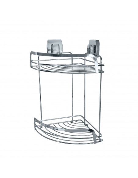 Panier Etagère double d'Angle de Douche - Ventouse sous vide - Levana