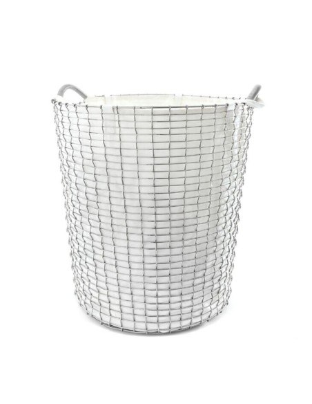 Panier à Linge - Classic 80 - Sac Blanc - Acier Galvanisé - Korbo