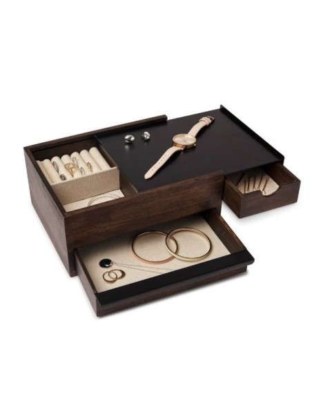 Boîte à Bijoux - Stowit Box - Noyer et Métal noir