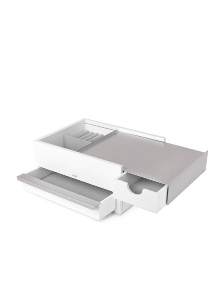 Boîte à Bijoux - Stowit Box - Bois Blanc et Métal Nickel