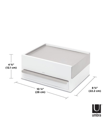 Boîte à Bijoux - Stowit Box - Bois Blanc et Métal Nickel