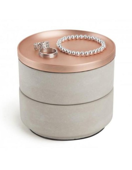 Boîte à Bijoux - Tesora - Résine Béton / Cuivre