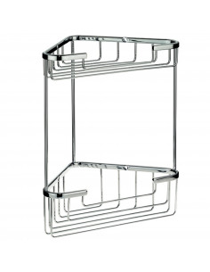 Panier Etagère Double d'Angle de Douche - Brass - Anti...