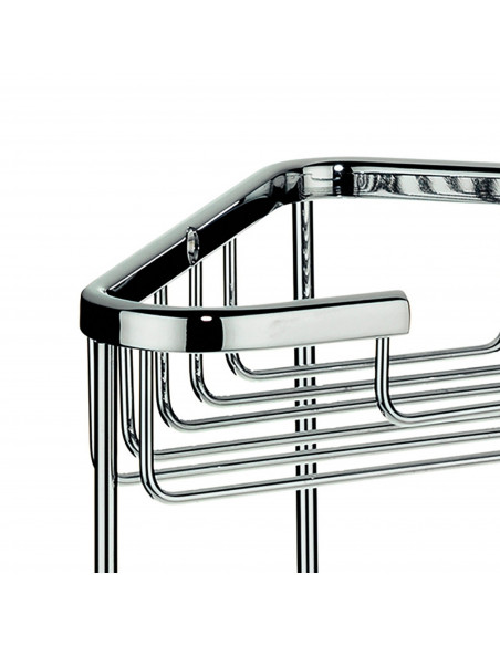 Panier Etagère Double d'Angle de Douche - Brass - Anti Rouille