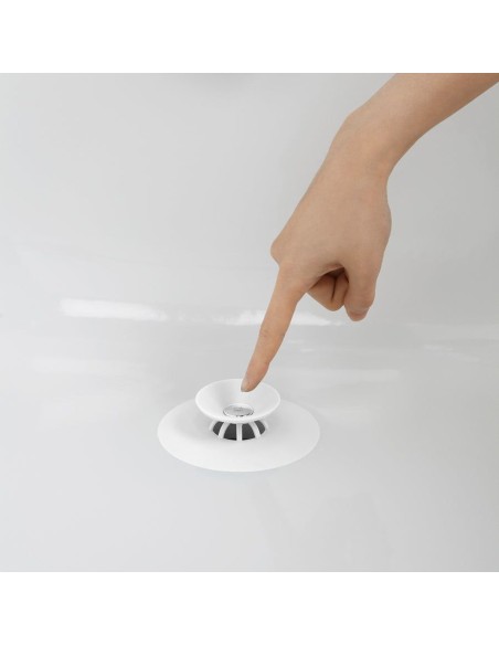 Bouchon de vidange flexible et attrape-cheveux - Flex - Blanc