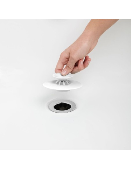 Bouchon de vidange flexible et attrape-cheveux - Flex - Blanc