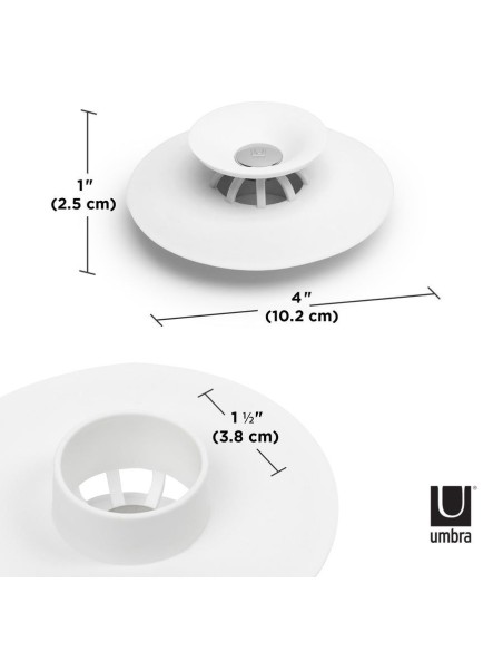 Bouchon de vidange flexible et attrape-cheveux - Flex - Blanc