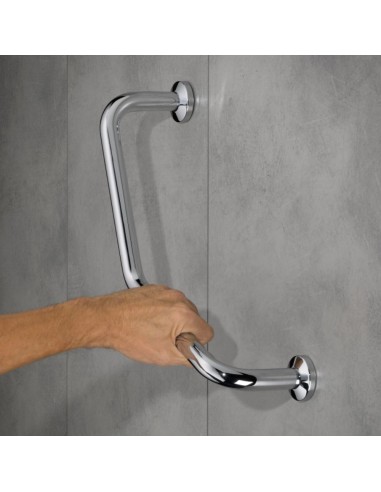 Poignée de maintien douche coudée - Mano - Chrome
