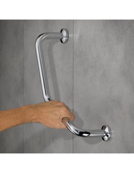 Poignée de maintien douche coudée - Mano - Chrome