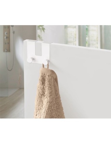 Patère de Porte Strip - 2 Crochets - Blanc