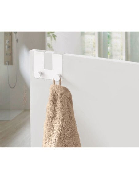 Patère de Porte Strip - 2 Crochets - Blanc