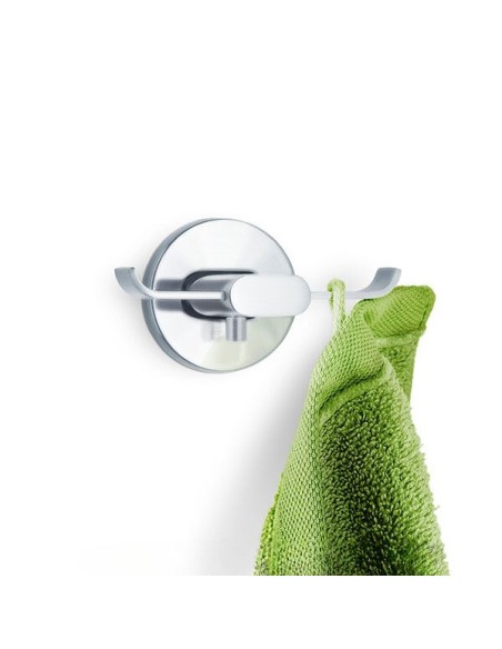 Patère murale à 2 crochets -  Areo - Inox Brossé Mat