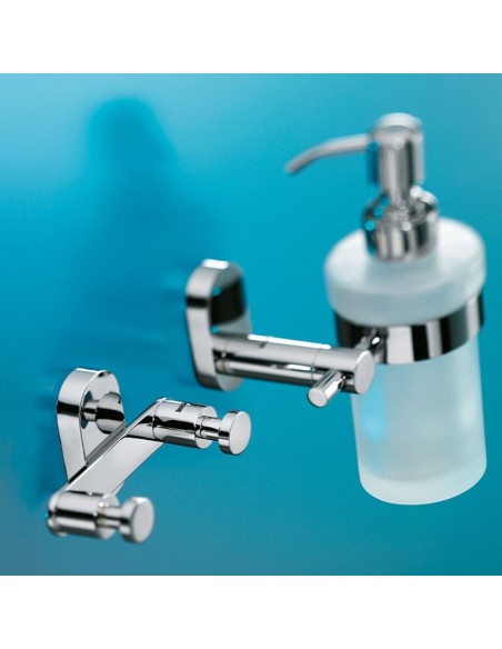 Patère murale Double , à fixer ou coller - Lucido - Inox Brillant