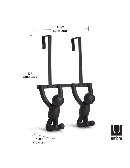 Patère de Porte - Buddy OTD Double Hook - Noir