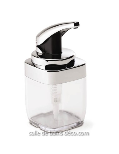 Distributeur de Savon Carré - 444ml - Transparent /Chromé