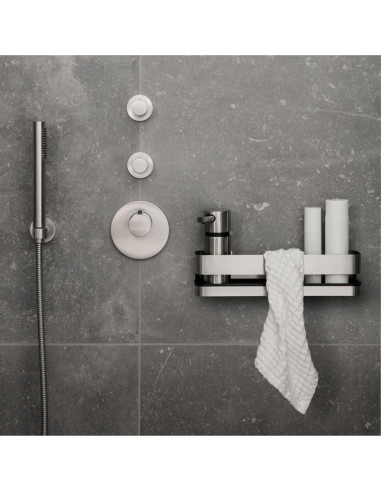 Panier Douche à fixer ou coller - Nexio - Inox Mat