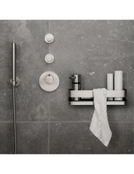 Panier Douche à fixer ou coller - Nexio - Inox Poli (brillant)