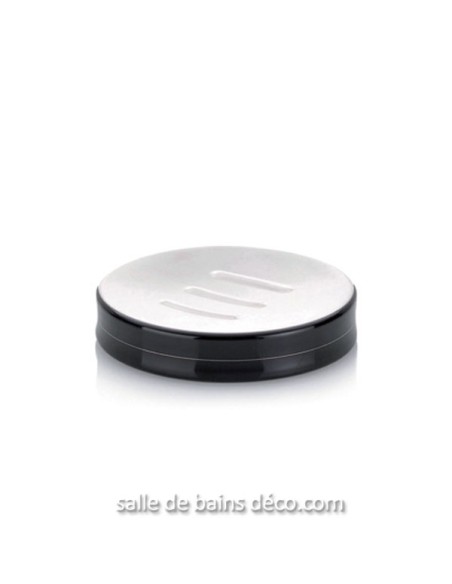 Porte Savon Rond - Imara - Inox Noir et Blanc