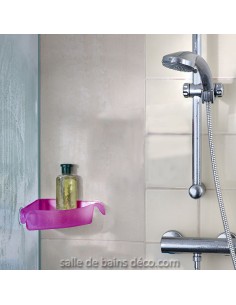 Panier Etagère d'angle à Ventouses - Boks - Rose 2