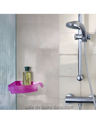 Panier Etagère d'angle à Ventouses - Boks - Rose