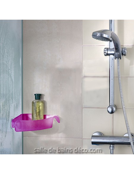 Panier Etagère d'angle à Ventouses - Boks - Rose