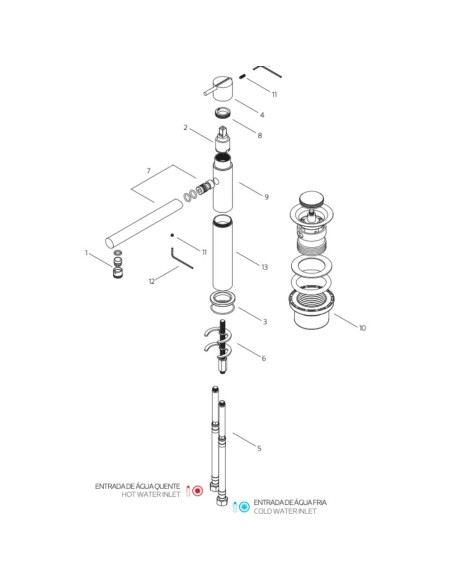 Mitigeur Lavabo Haut - S22 - Inox Brossé