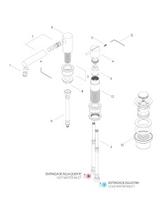 Mitigeur Lavabo 2 Trous - S22 - Inox Brossé 2