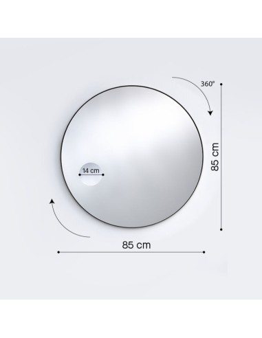 Miroir Rond ⌀85cm - Avec Insert Grossissant x2...