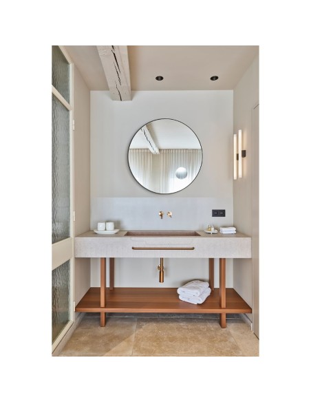 Miroir Rond ⌀85cm - Avec Insert Grossissant x2 - Hoop Zoom Black - Deknudt Mirrors