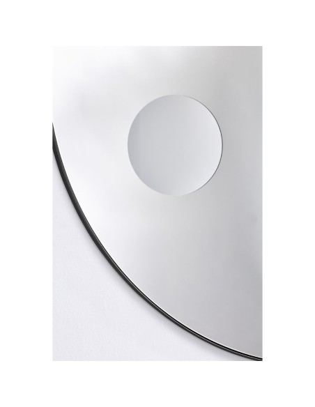 Miroir Rond ⌀85cm - Avec Insert Grossissant x2 - Hoop Zoom Black - Deknudt Mirrors