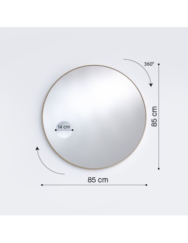 Miroir Rond ⌀85cm - Avec Insert Grossissant x2...