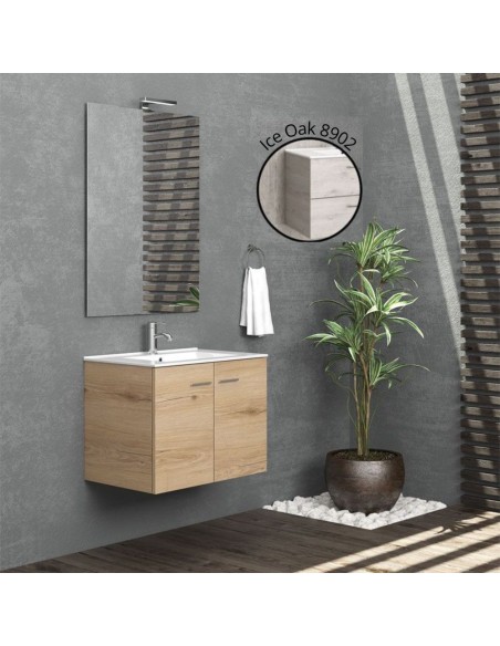 Ensemble Meuble suspendu 2 portes + Vasque - Bitola 75 cm