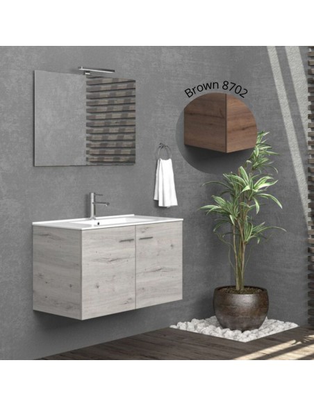 Ensemble Meuble suspendu 2 portes + Vasque - Bitola 90 cm