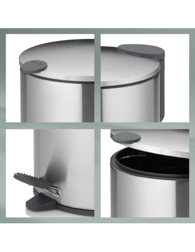 Poubelle Salle de Bain - Mats - 3L - Inox Mat