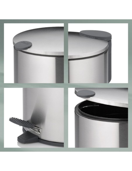 Poubelle Salle de Bain - Mats - 3L - Inox Mat